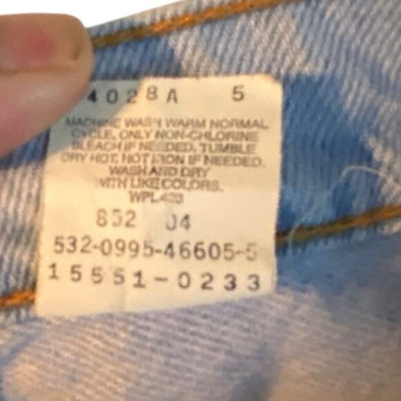 Levis 551 Relaxed Fit Tapered Leg Barrel Jeans Size 8 Faded 90s Y2K Bohemian - Picture 6 of 8